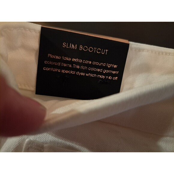 7 For All Mankind Jen 7 Slim Bootcut Jeans Seven White Women's size 14 NWT! - Picture 10 of 11
